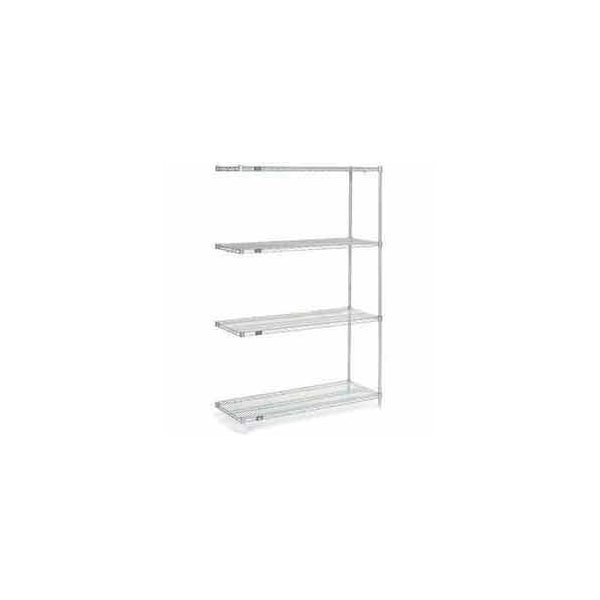 Nexel Nexelate Wire Shelving Add-On, Silver Epoxy, 72W x 24D x 54H A24725EP - main